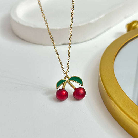 3D Cherry Necklace